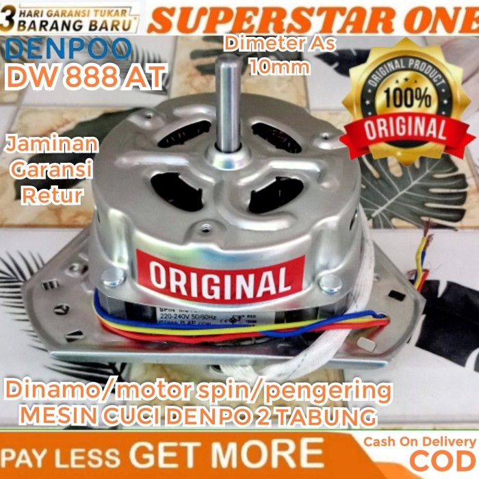 MOTOR SPIN MESIN CUCI DENPOO DW-888 AT/DW 888 AT/DINAMO PENGERING