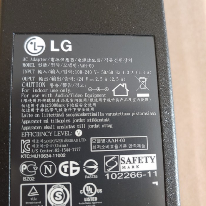 ADAPTOR TV LG 26LS3300 26LE5300 26LT360 24V 2.5A