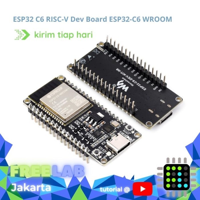 ESP32 C6 RISC-V Dev Board ESP32-C6 WROOM WiFi 6 Zigbee Matter Thread dari Waveshare ESP32-C6-WROOM-1