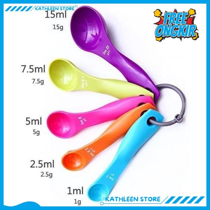 SENDOK TAKARAN SET 5 IN 1 / SENDOK TAKAR UKURAN ML OBAT KATHLEEN STORE PROMO 