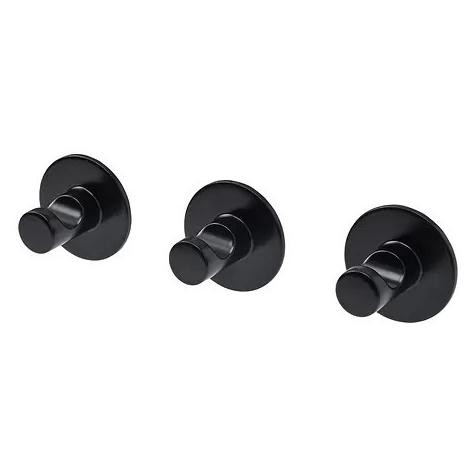 PENGAIT DINDING (3PCS) GANTUNGAN TEMPEL BAHAN ALUMINIUM - HITAM ORIGINAL 0411T
