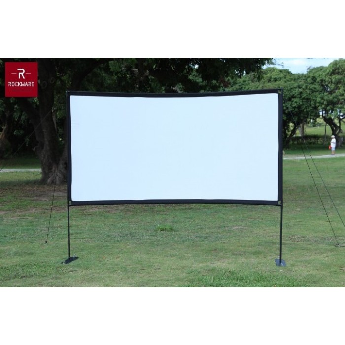 ROCKWARE Stand Projector Screen 120-inch Layar Proyektor Polyester