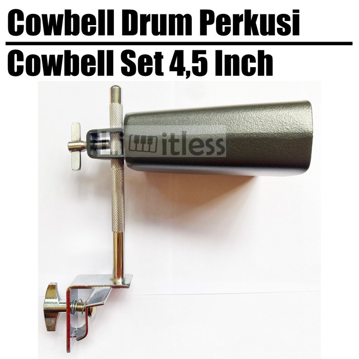 COWBELL DRUM PERKUSI DAN STAND HOLDER COWBELL