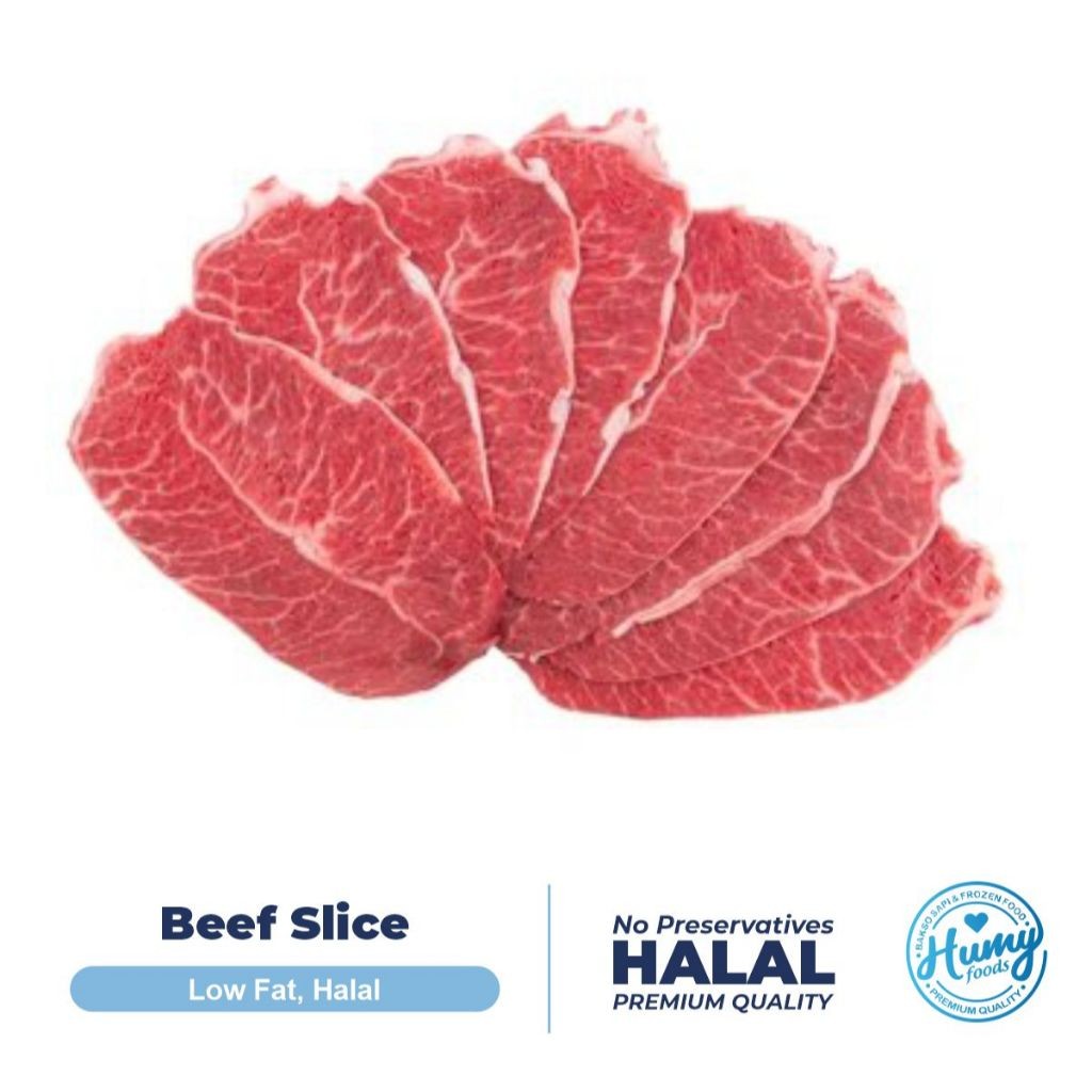 

BEEF SLICE DAGING SLICE SAPI LOW FAT RENDAH LEMAK(500gr) Halal tanpa pengawet