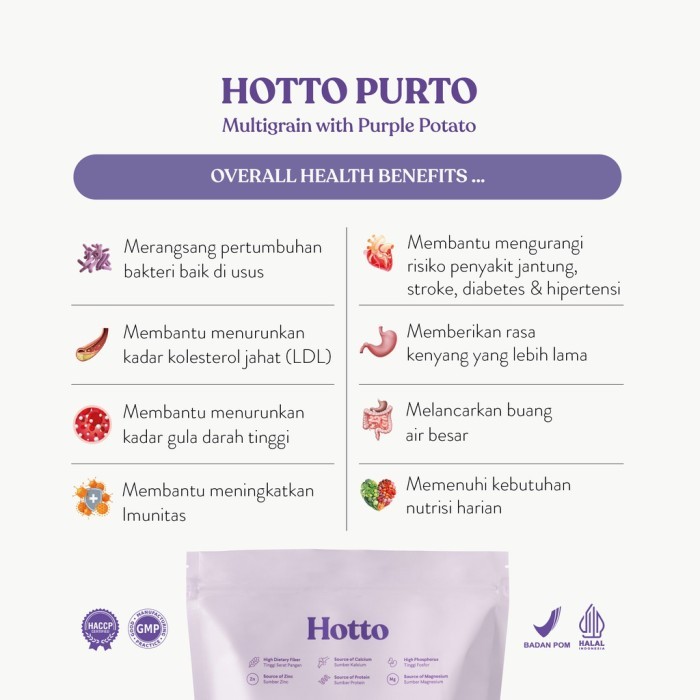 

Hotto Purto Superfood Multigrain Dengan Ubi Ungu - 9 Sachet Promo