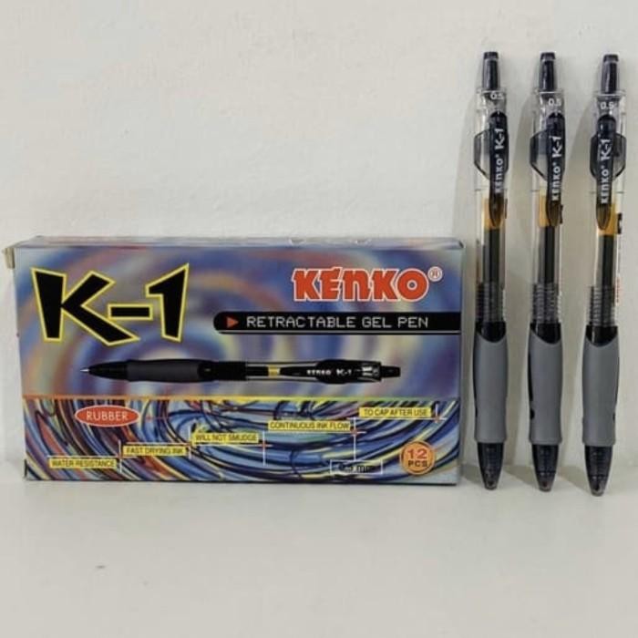 

Pulpen Kenko K-1 Retrac Table Gel Pen 0,5 Mm Hitam / 1 Box Isi 12 Pcs