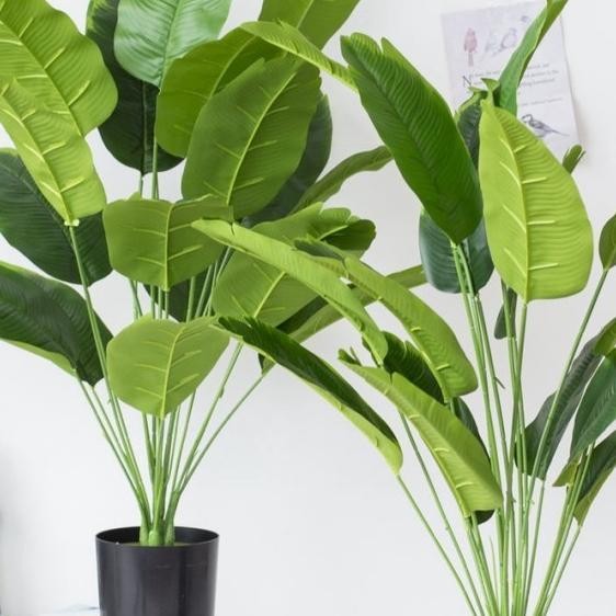 Daun Pisang Plastik Tanaman Hias Talas Artificial Tanpa Pot Besar