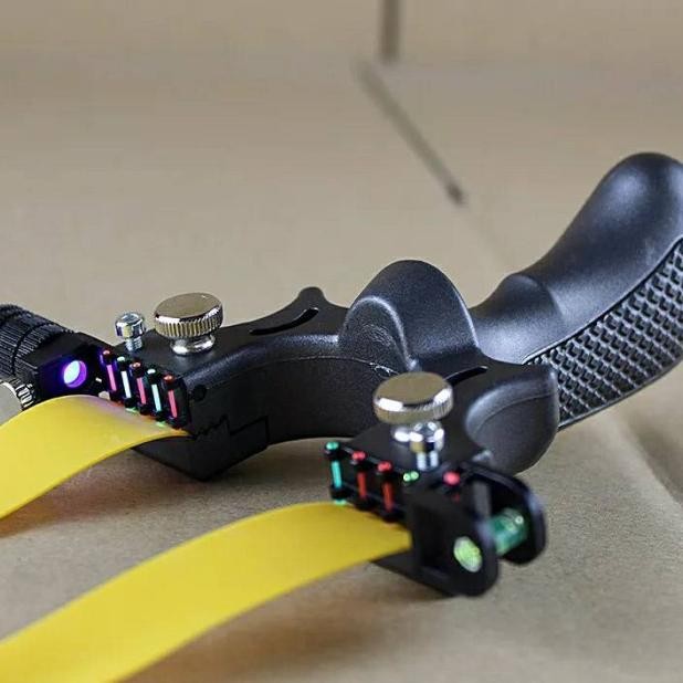 Ketapel Greyhound Flatband Slingshot With Led Optic Scope Hard Resin