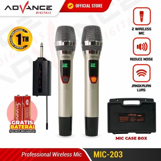 Advance MIC 203 Profesional 2 Mic Wireless Microphone Karoke
