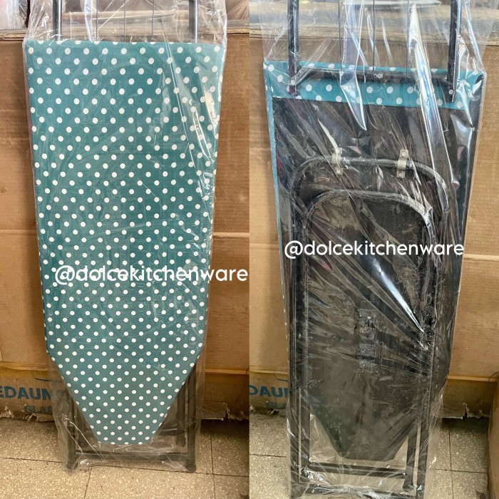 Meja Setrika Lipat Kaki Pipa Besi Lapis Tebal Motif Polkadot Terbaru
