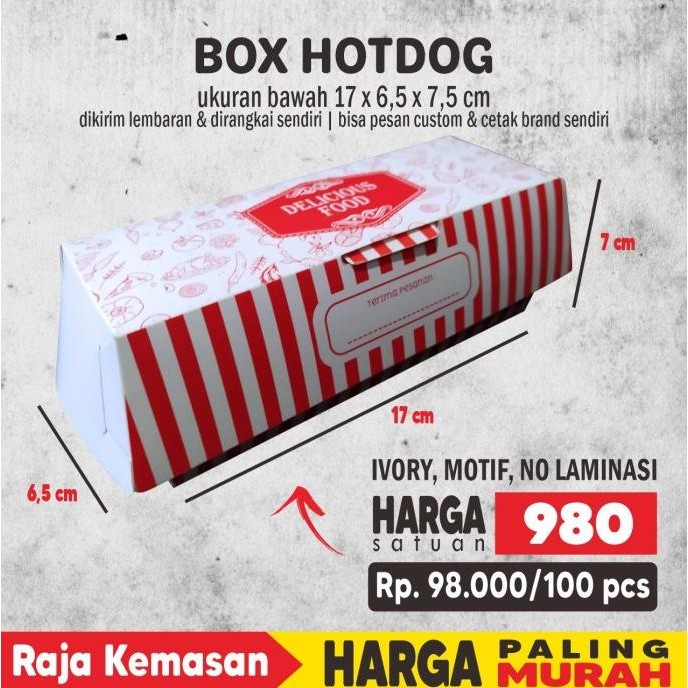 

Diskon! HOTDOG, DUS HOTDOG, BOX HOTDOG, KEMASAN HOTDOG, READY STOCK