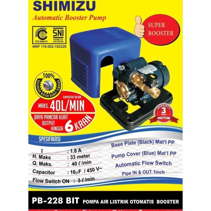 Pompa Dorong / Booster Pump Shimizu Pb-228Bit / Pb 228 Bit