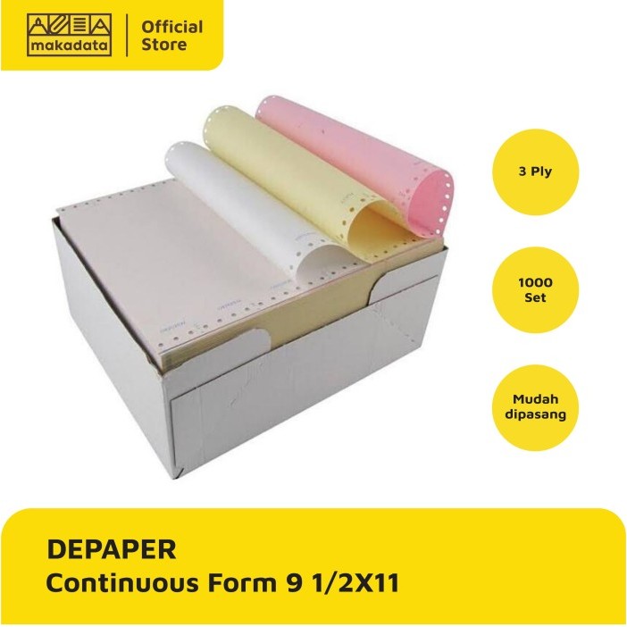

Kertas Continuous Form Depaper 91/2 X 11 3Ply Prs Murah Terlaris
