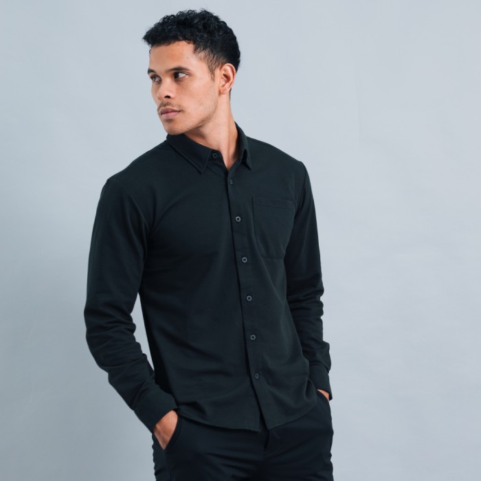 Kemeja Pria Lengan Panjang Polos Slimfit - Atalon Active Dress Shirt