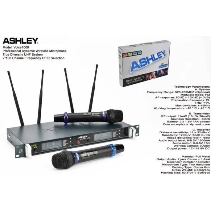Mic wireless ashley ct-one asli original