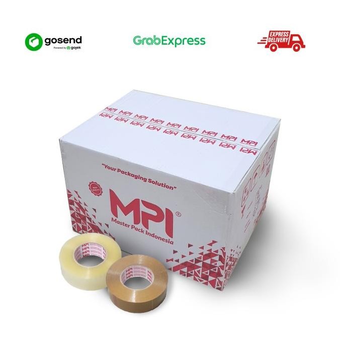 

NEW Lakban Bening - Lakban Cokelat 45 mm x 300 Yard MPI 1 Dus isi 36 Roll