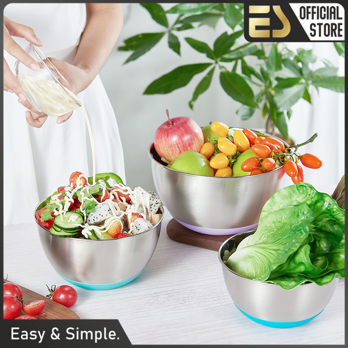 Es Baskom Stainless Steel Set Isi 3 Baskom Serbaguna Baskom Set