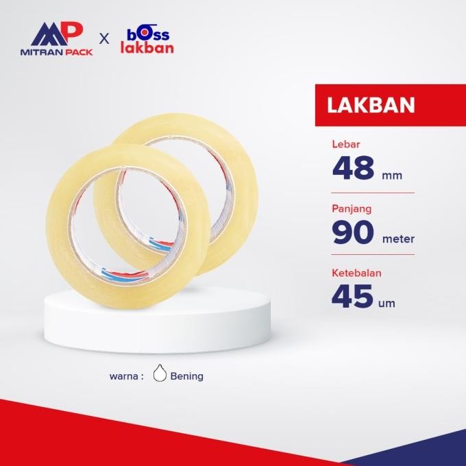 

TERMURAH - (CG) Lakban Bening / Coklat 90meter / 100 yard FULL x 48mm Mitran Pack - Bening
