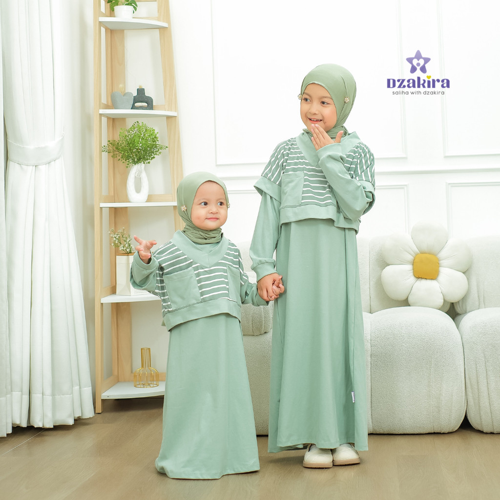DZAKIRA I GAMIS ANAK PEREMPUAN SET OUTER ERINA 1-10 TAHUN