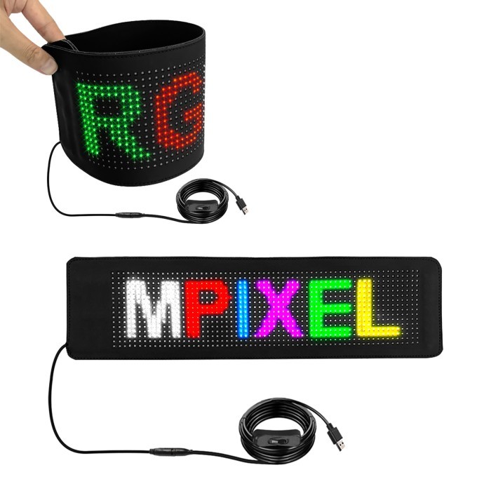 Glowflex Led Flexible Screen Mobil Led Strip Mobil Rgb Bluetooth Led Running Text Mobil Terbaru