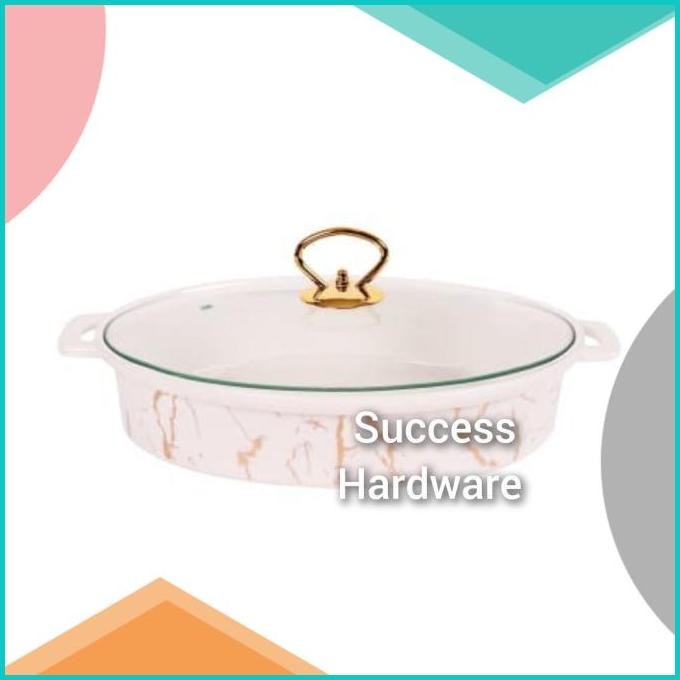 APPETITE 33 CM WADAH SAJI CASSEROLE MARBLE OVAL CASSEROLE OVAL GOLD M