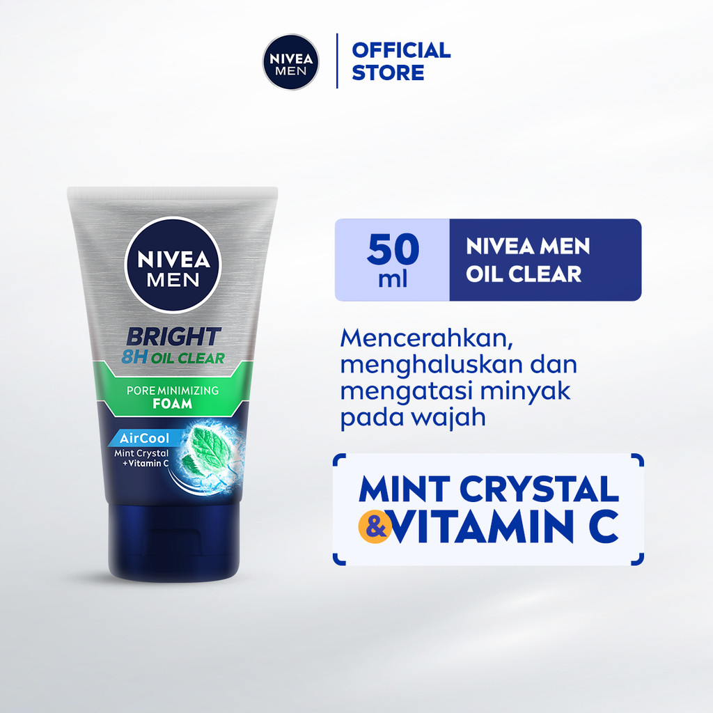 NIVEA MEN Bright Oil Clear Pore Minimizing Facial Foam 50mL