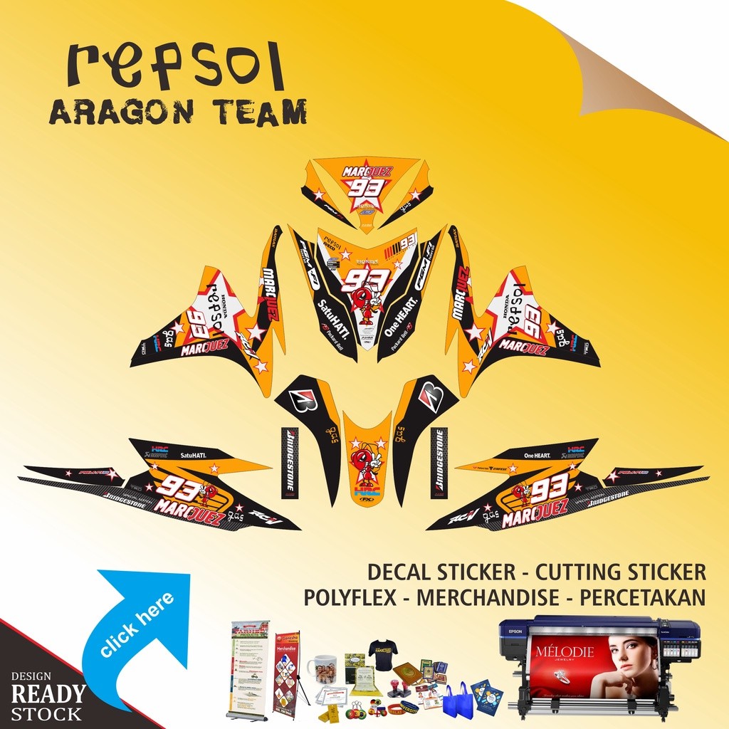 DECAL STICKER HONDA VARIO PGMFI REPSOL ARAGON TEAM