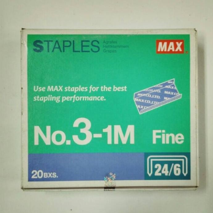 

HARGA DISC - Max JAPAN Isi Staples / Hekter / Stapler no. 3-1M Fine - 24/6 (Dus)