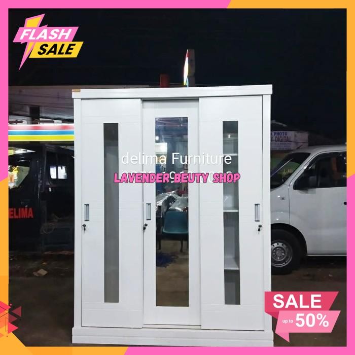 LEMARI PAKAIAN SLIDING 3 PINTU MINIMALIS/LEMARI DUCO/LEMARI HPL TERMURAH