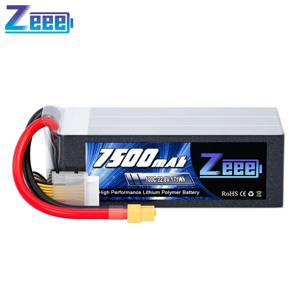 ZEEE 6S LIPO HV 22.8V 7500MAH FPV DRONE BATTERY 100C WITH XT60 SOFTCASE FOR RC CAR BOATS AIRPLANE RC