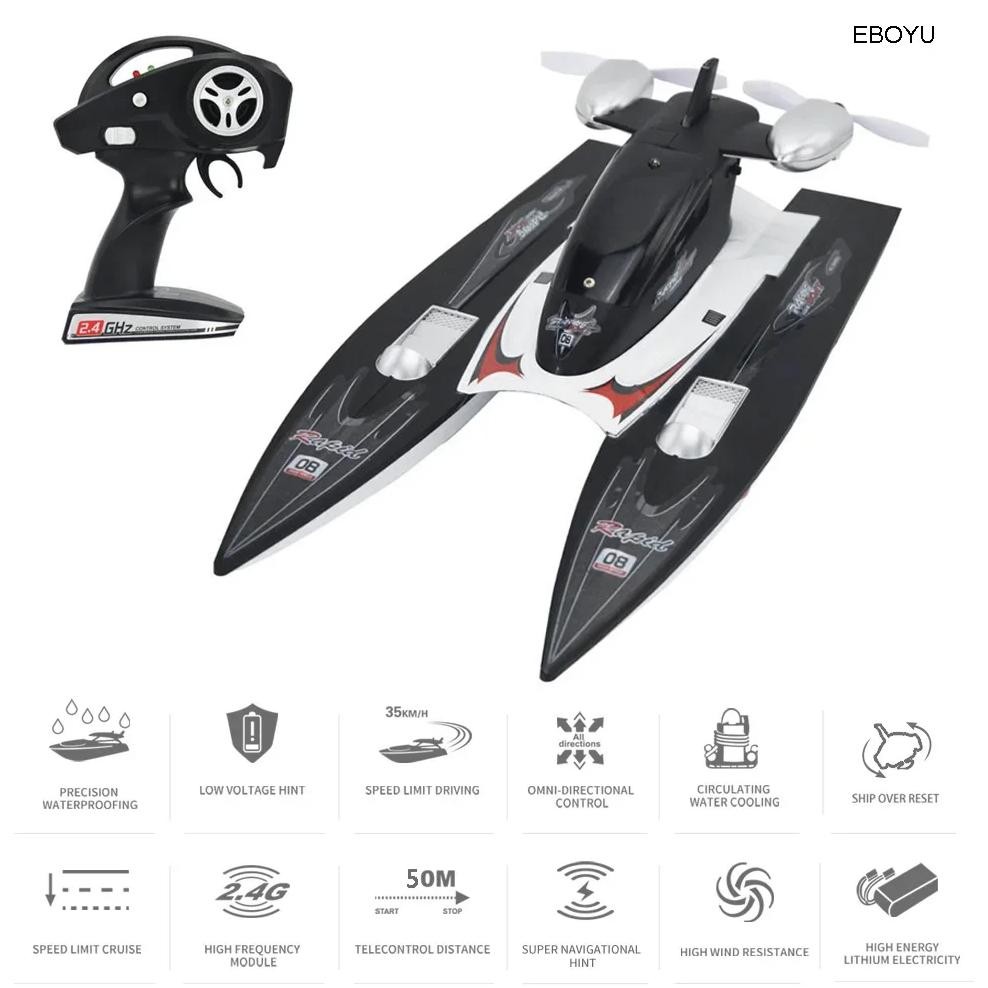 EBOYU FY616 RC BOAT 2.4GHZ 35KM/H HIGH SPEED RC RACING BOAT VELOCITY REMOTE CONTROL BOAT TOY FOR KID