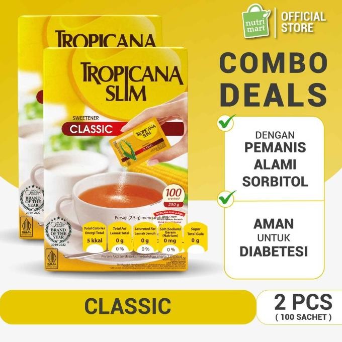 

Twin Pack Tropicana Slim Classic 100 Sch - Pengganti Gula