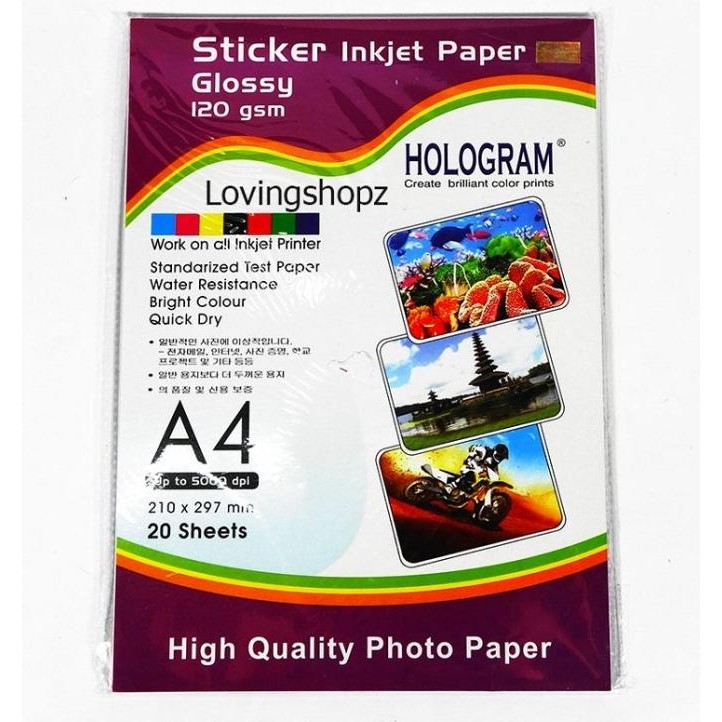 

Baru Sticker Inkjet Paper Glossy 120 Gsm, Kertas Label Glossy A4