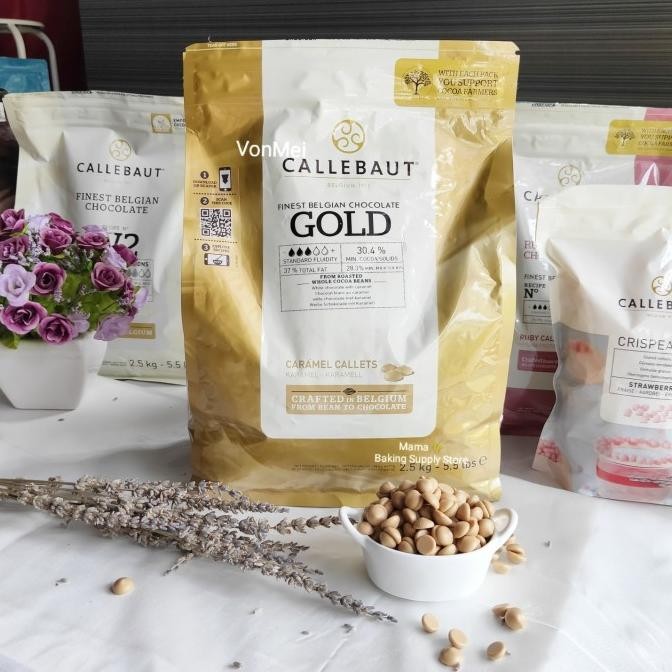 

Callebaut Gold Chocolate Gold Callets Couverture 30.,4% 100 Gr Import Terlaris