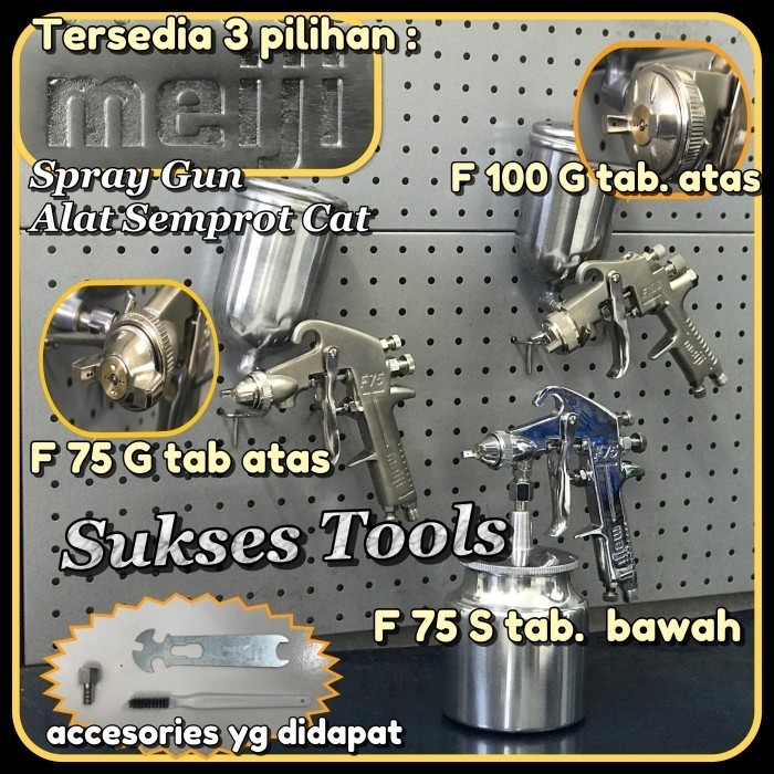 Alat Semprot Cat Spray Gun Non / Meiji F 75 F 100 G atas - F75 S bawah - Definix F75atas