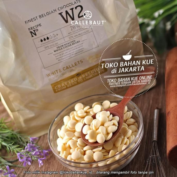 

Callebaut White W2 28% 100gr Chocolate Couverture Coklat Baking Import