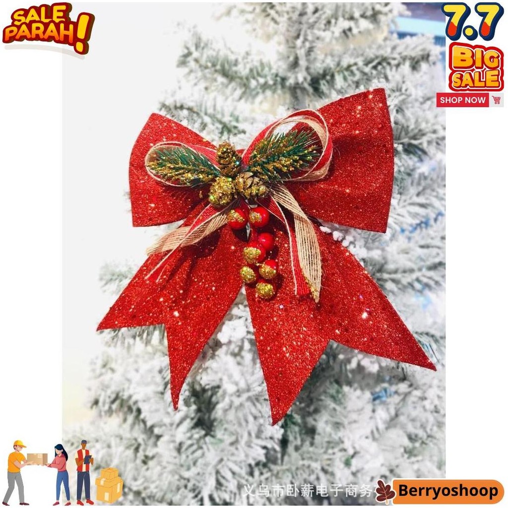 

Bgrb Pita Glitter Besar 18 Cm Ribbon Dekorasi Ornamen Aksesoris Hiasan Pohon Natal D Best Seller