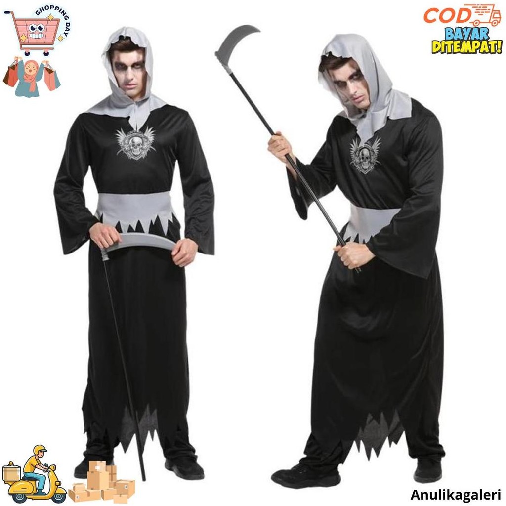 Tongkat Devil Halloween Sabit Kapak Pencabut Anak Halloween Devil Pisau Tongkat Devil Trisula Grim R