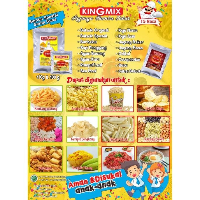 

Bumbu Tabur KingMix Paket 8 Rasa x 250gr