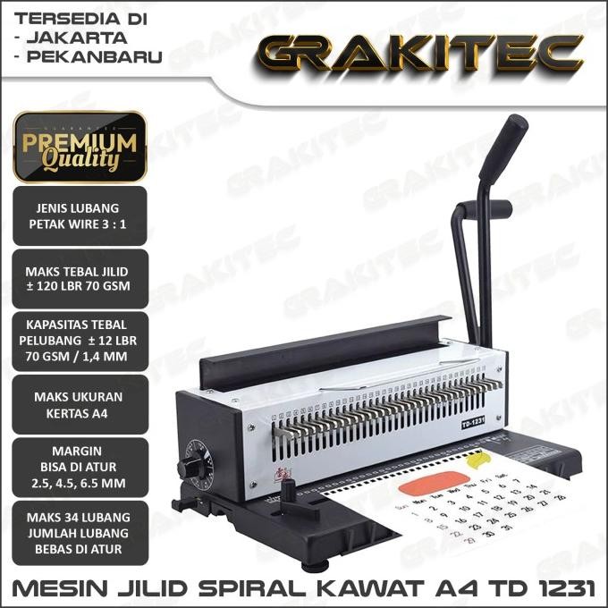 

BEBAS ONGKIR - Mesin Jilid Spiral Kawat GRAKITEC TD-1231 T9520R