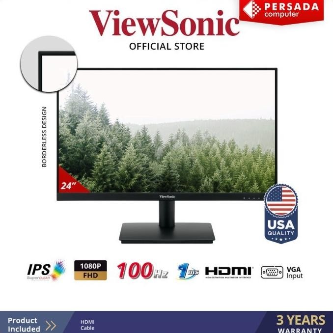 TERMURAH - Monitor LED ViewSonic VA240-H - 100Hz Full HD Monitor