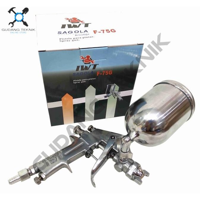 IWT SAGOLA  Spray Gun Cat Tabung Atas Bawah F75G F75S Semprotan Cat HNT