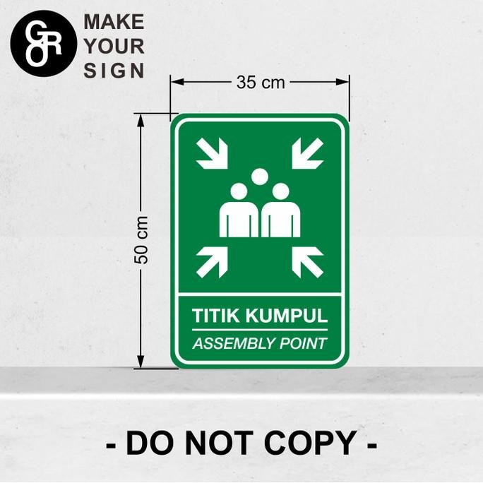 

Rambu Plat Alumunium/Plang/Lalu Lintas Titik Kumpul 35cm x 50cm P67M