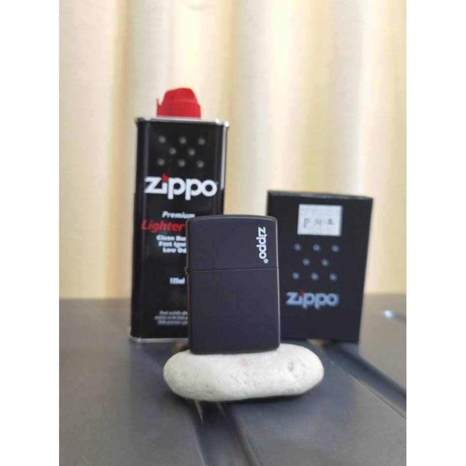 Korek Zippo Polos Hitam Black Matte free minyak zippo