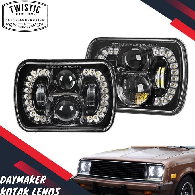 Daymaker Headlamp Led Lenos 7X5 Inch Mobil Taft Katana Feroza Jeep Cherokee Yj Carry Kijang Super L3