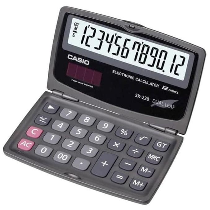 

Kalkulator Lipat Dual Leaf Casio Sx 220 Original Bergaransi 12 Digit
