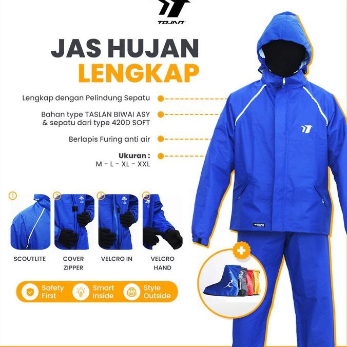 HOT PROMO Jas Hujan Jaket Tojan Pria Wanita Setelan Mantel Ujan Dan Jas Sepatu