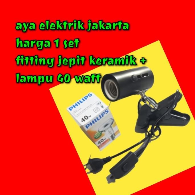 lampu reptil lampu pemanas makanan lampu nr63+ fitting jepit kura kura