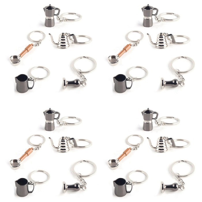 

New 20Pcs Creative Barista Coffee Ter Keychain Espresso