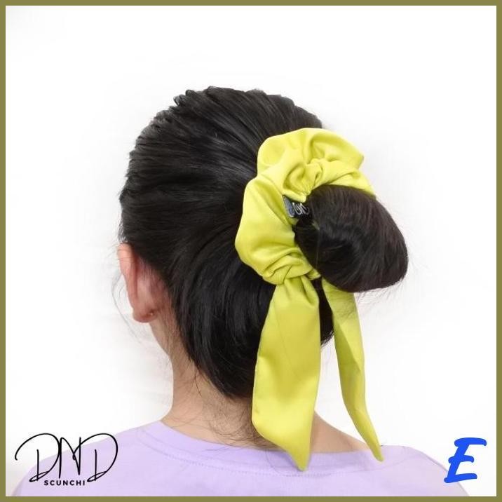 | DD | IKAT RAMBUT KARET PEREMPUAN SCRUNCHIE KOREAN MINI BUNNY LEMON YELLOW